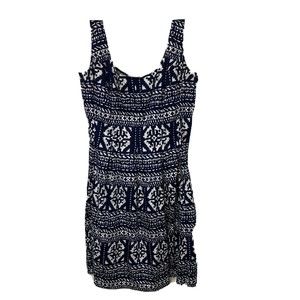 Nine West Dress, Blue&White, Pleated Skirt, Zip, Sleevleess, Pockets Sz 10